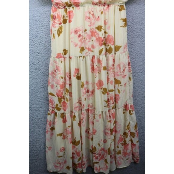 Sugar Lips Babydoll Button Up Maxi Dress-Size Medium-Chiffon-Cottagecore-Lined - Picture 11 of 13